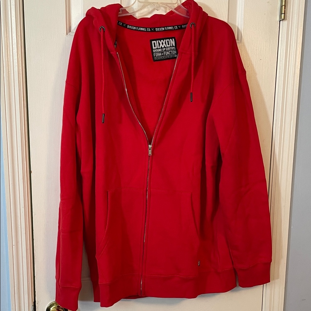 DIXXON Red Fleece Logo Zip-Up Hoodie.  nwot
